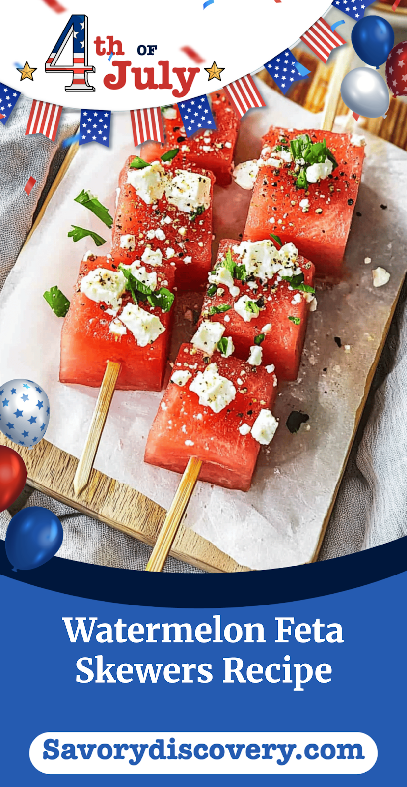Watermelon Feta Skewers Recipe