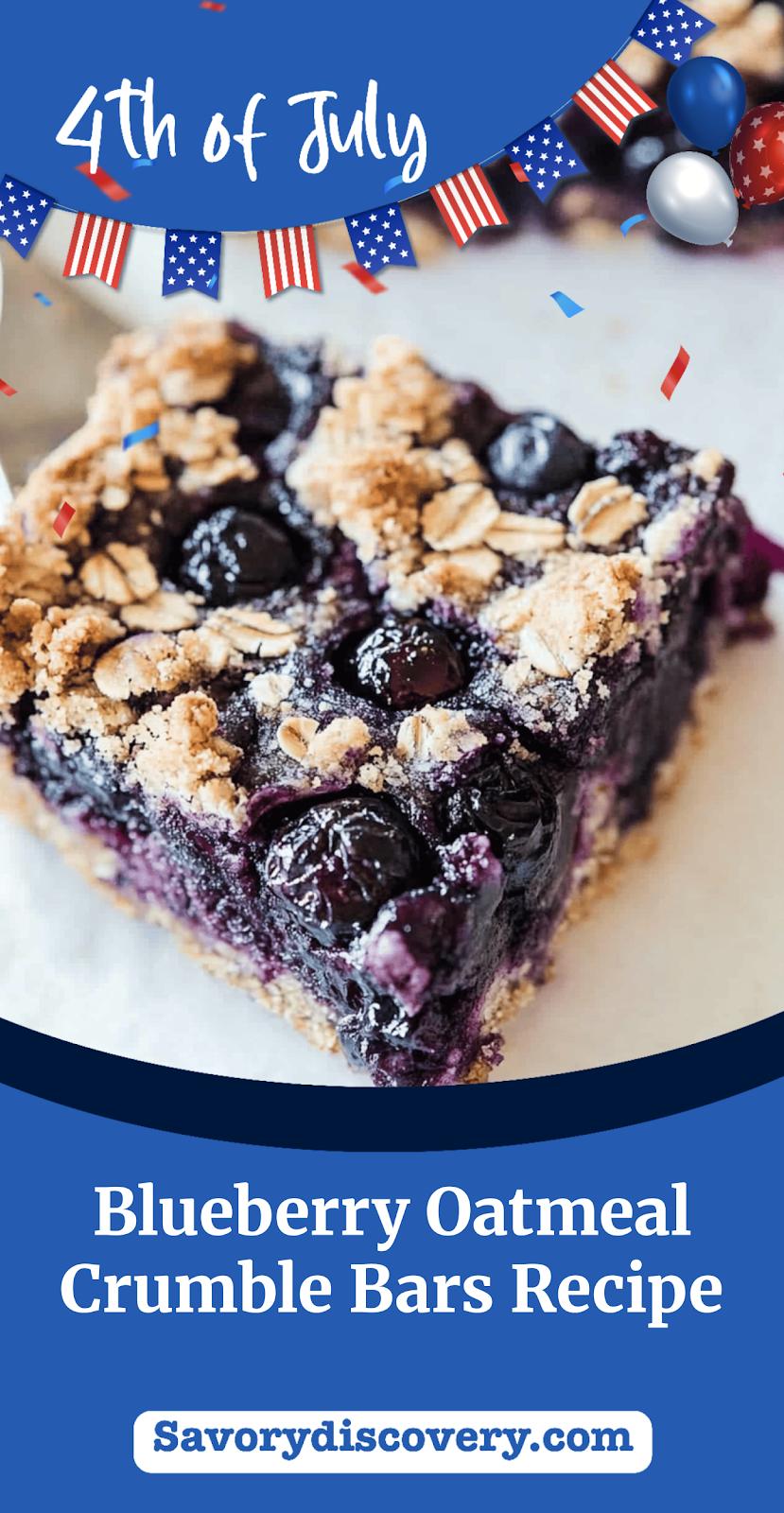 Blueberry Oatmeal Crumble Bars Recipe