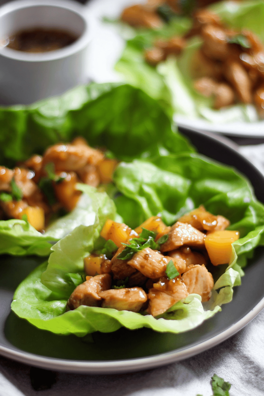 Asian Chicken Mango Lettuce Wraps
