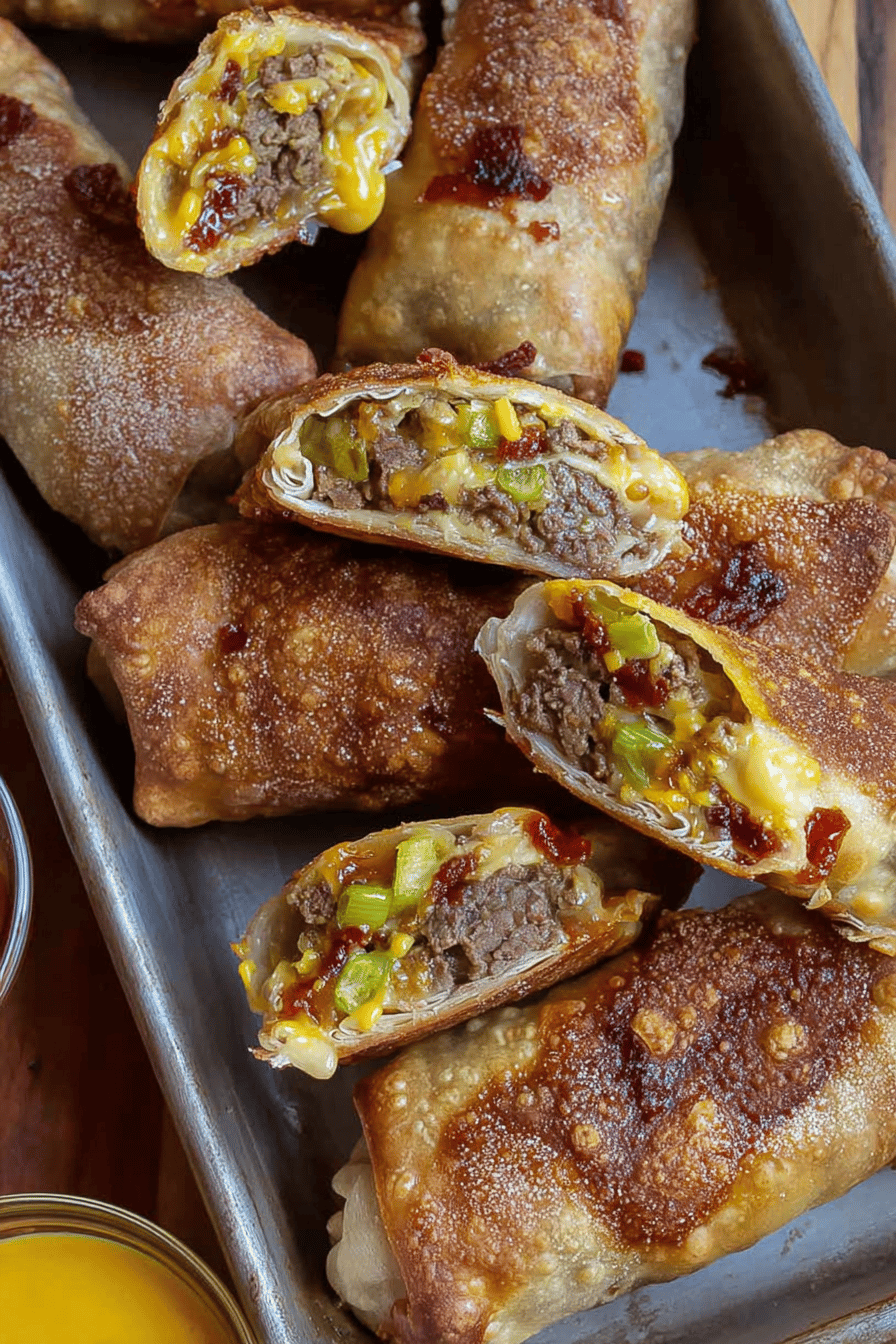Bacon Jam Cheeseburger Egg Roll Delight