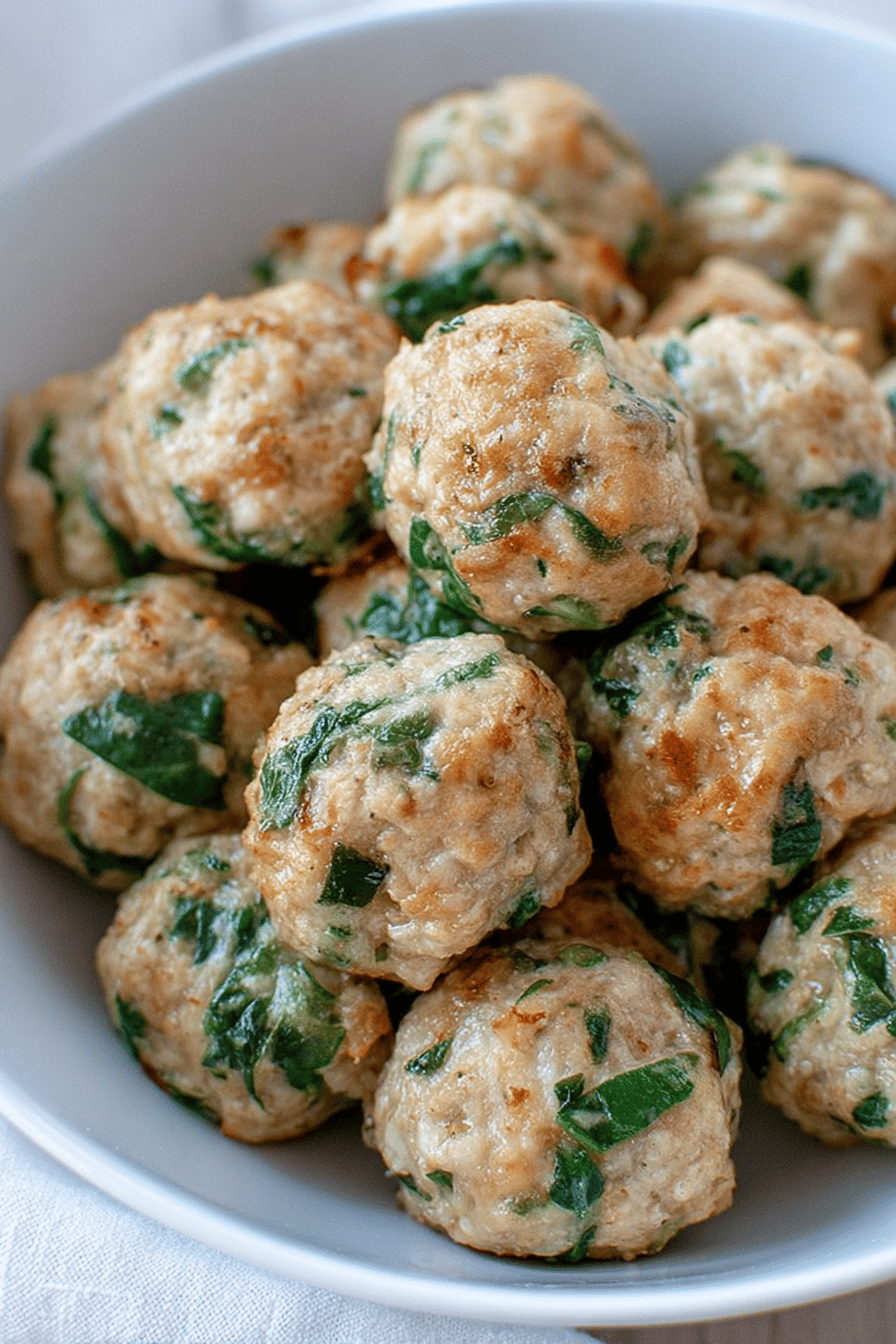 Baked Chicken Spinach Meatballs in 30 Minutes