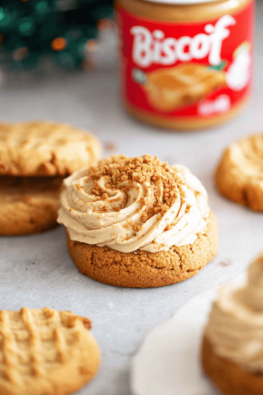 Biscoff Brown Sugar Cookies with Cookie Butter Frosting