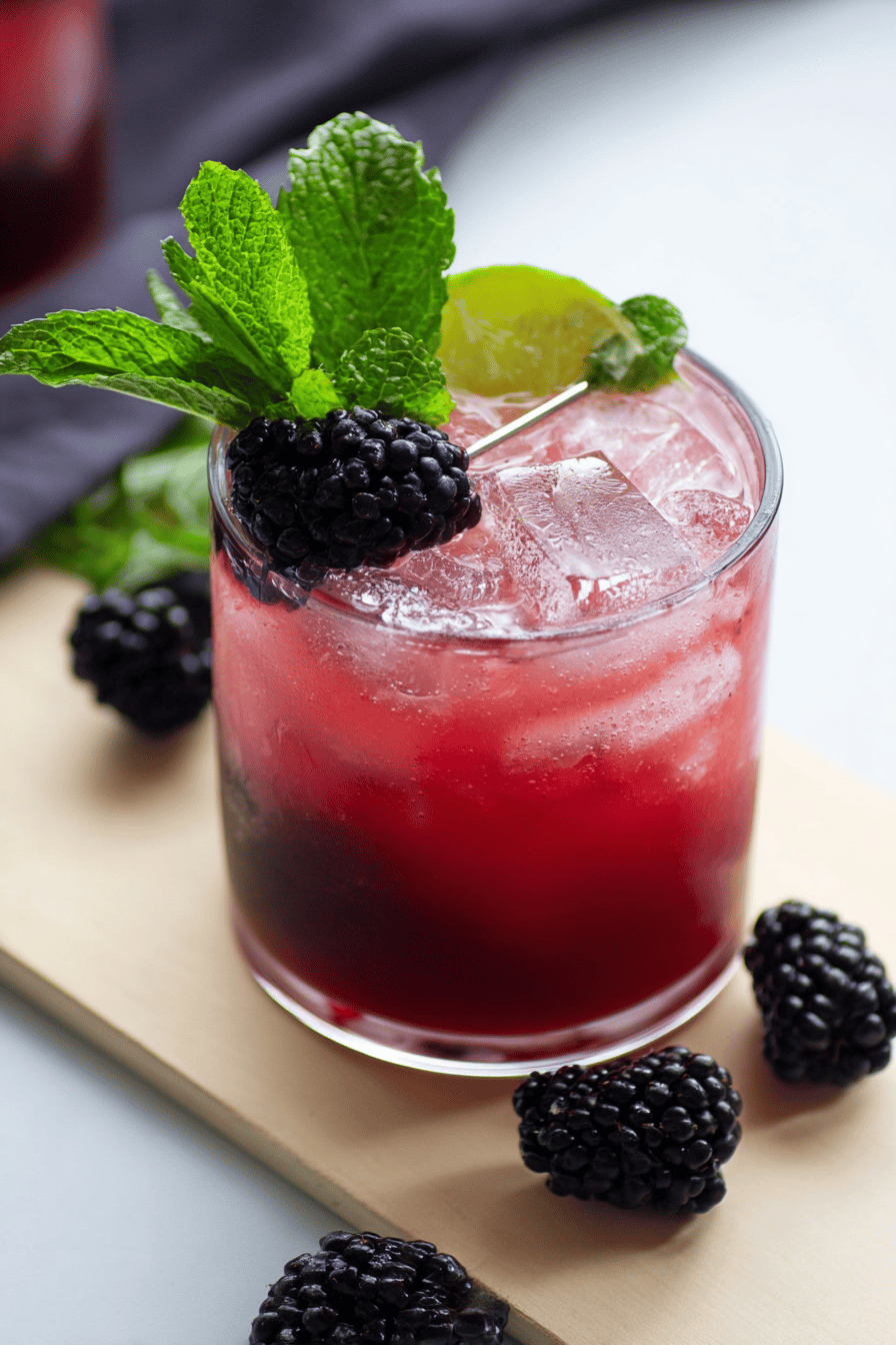 Blackberry Bourbon Smash with Mint and Lime