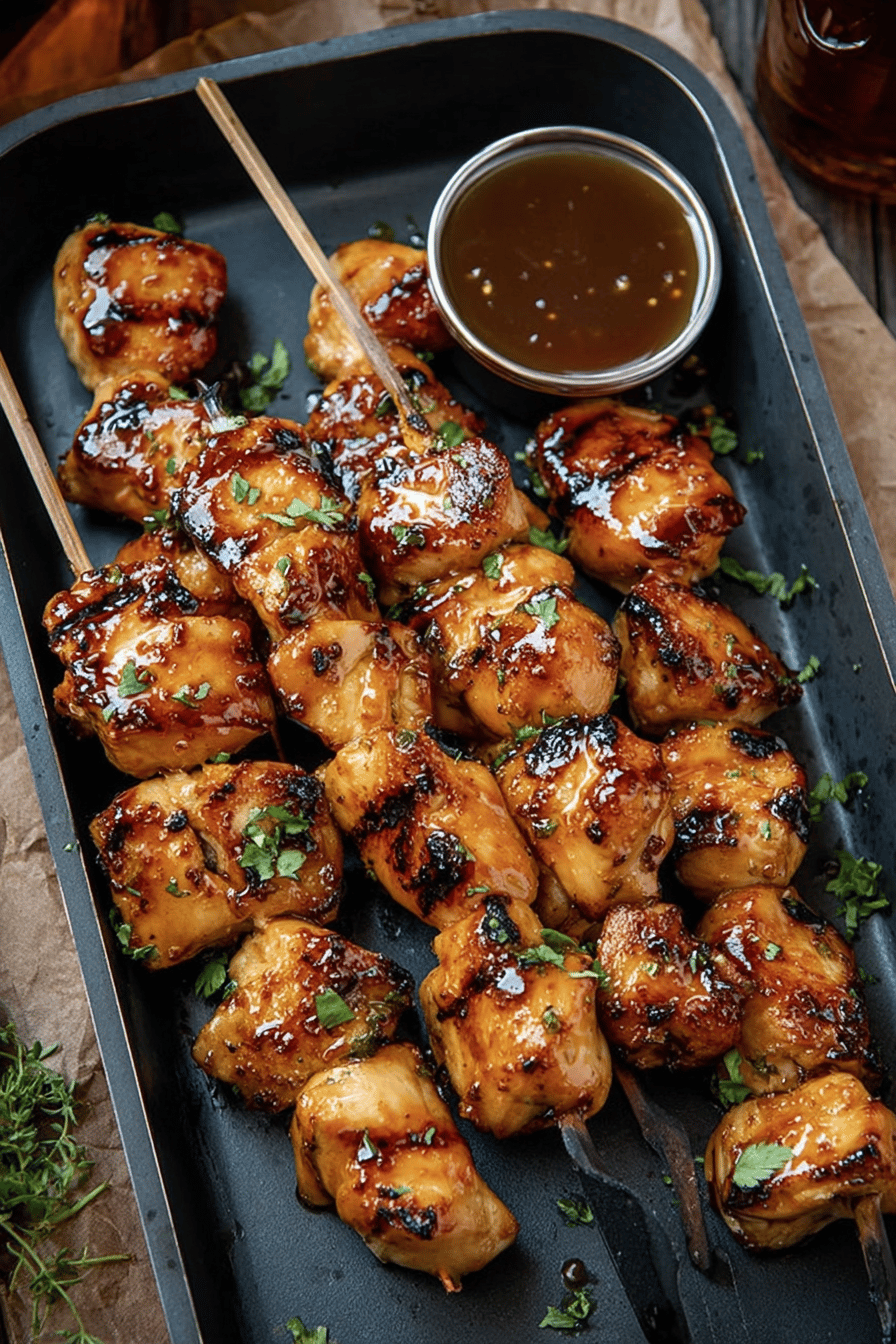 Bourbon Glazed Chicken Skewers for Easy Meals