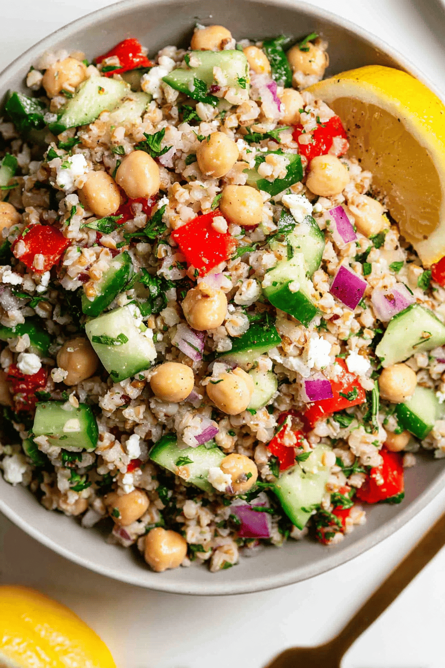 Bulgur Salad with Chickpeas and Lemon Dressing