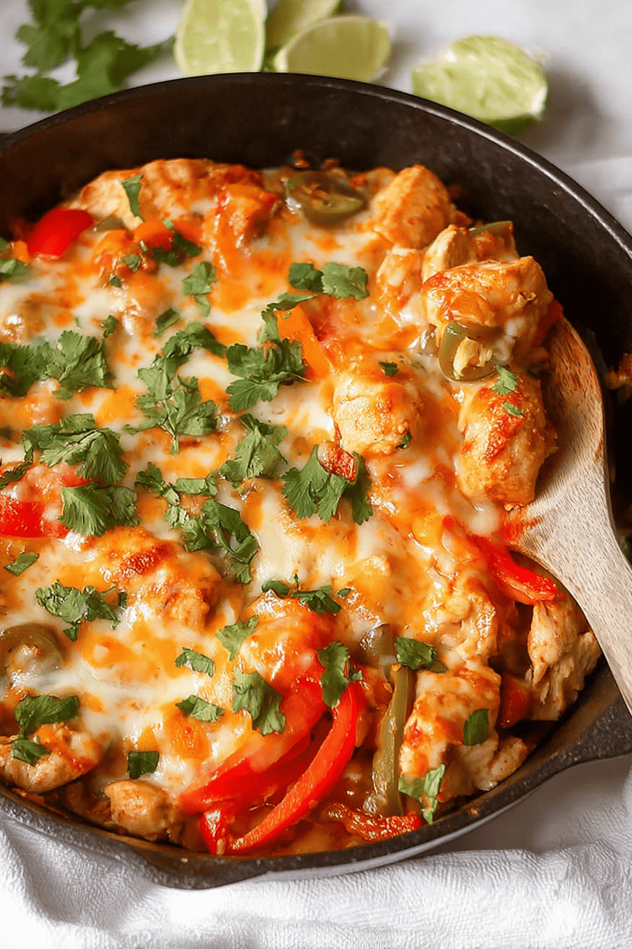 Cheesy Baked Chicken Fajita Casserole