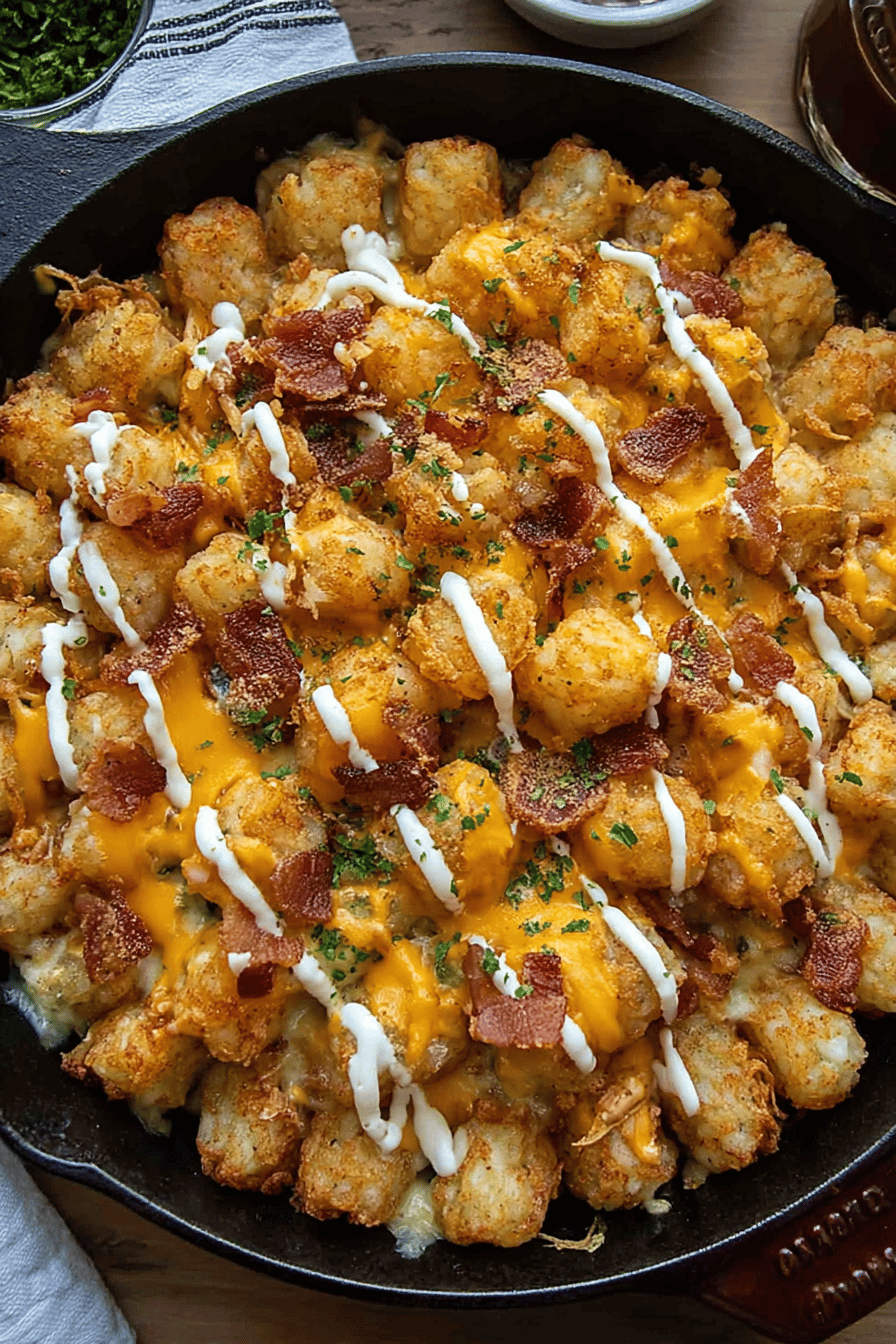 Cheesy Chicken Bacon Ranch Tater Tot Bake