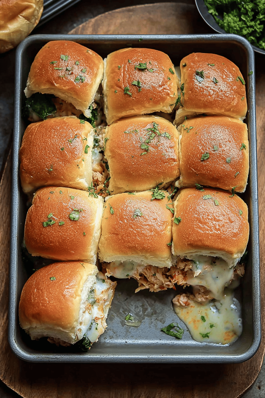 Cheesy Garlic Marry Me Chicken Sliders