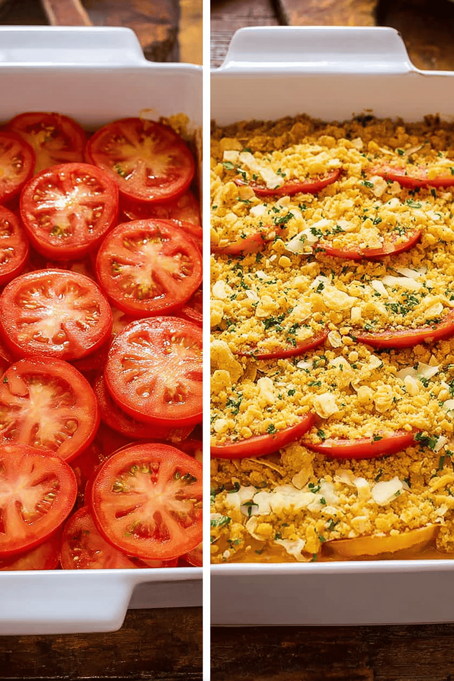 Cheesy Layered Scalloped Tomatoes Recipe