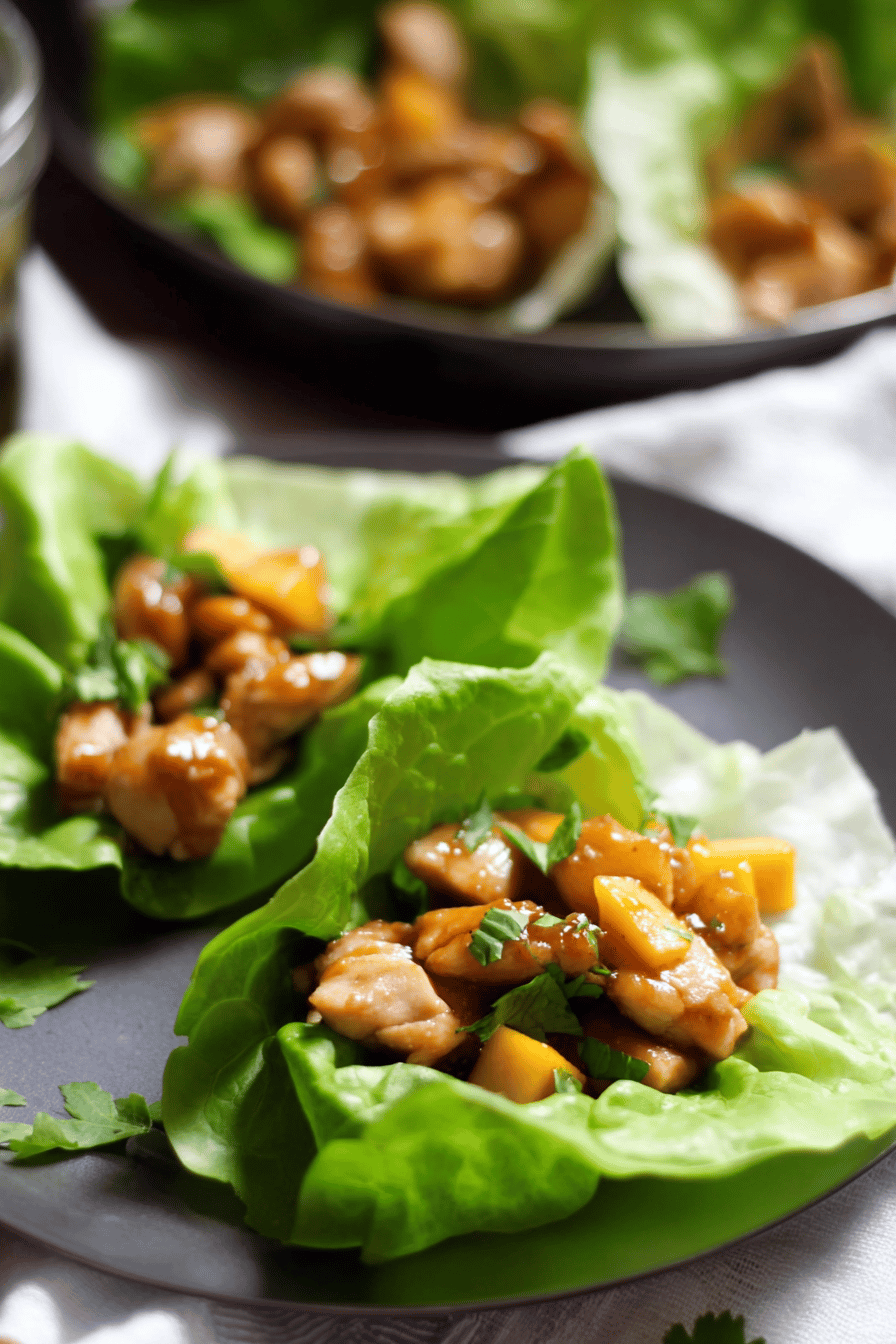Chicken Mango Lettuce Wraps in 30 Minutes