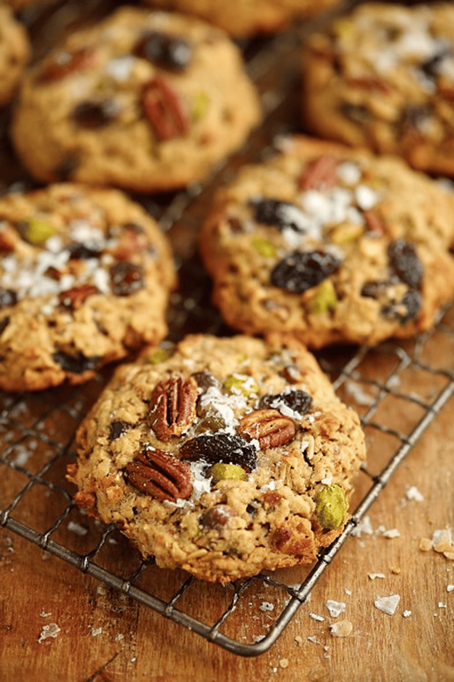 Chocolate Cherry Pistachio Pecan Oatmeal Cookies