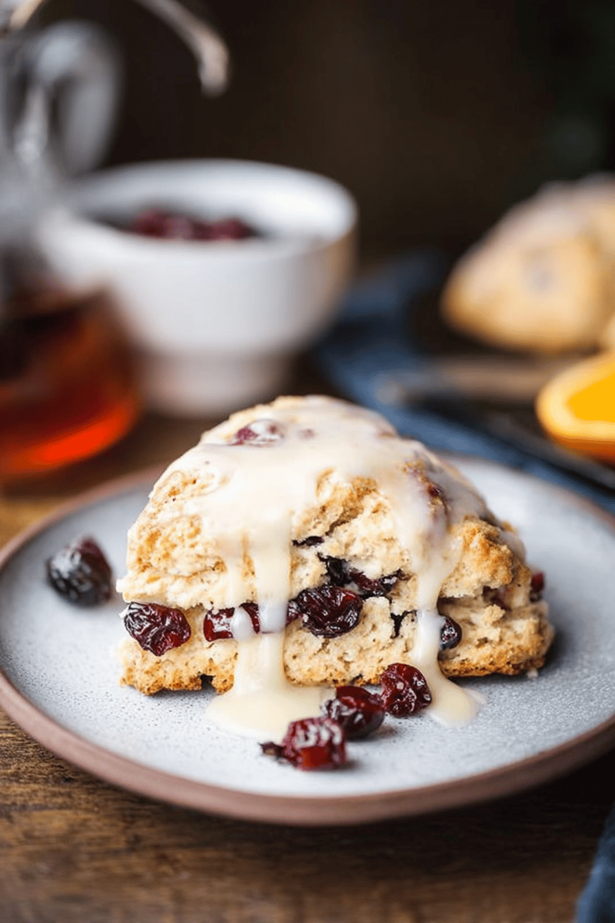 Cranberry Orange Glazed Scones for Breakfast Bliss