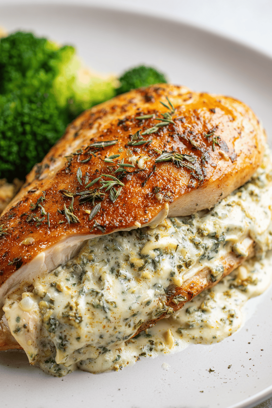 Cream Cheese Stuffed Herb Chicken Breast