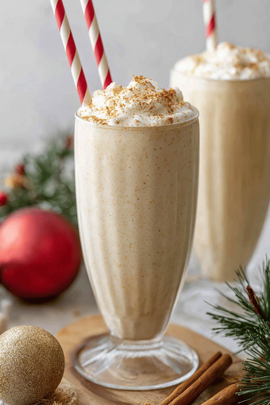 Creamy Eggnog Milkshake in 5 Minutes