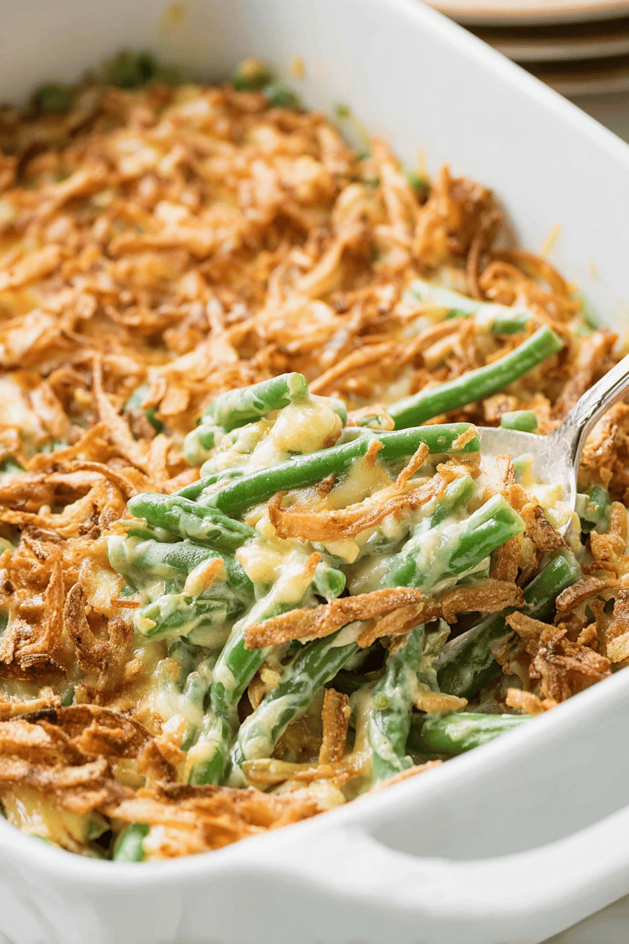 Creamy Fresh Green Bean Holiday Casserole