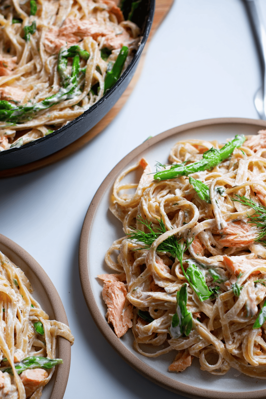 Creamy Lemon Salmon Pasta in 20 Minutes