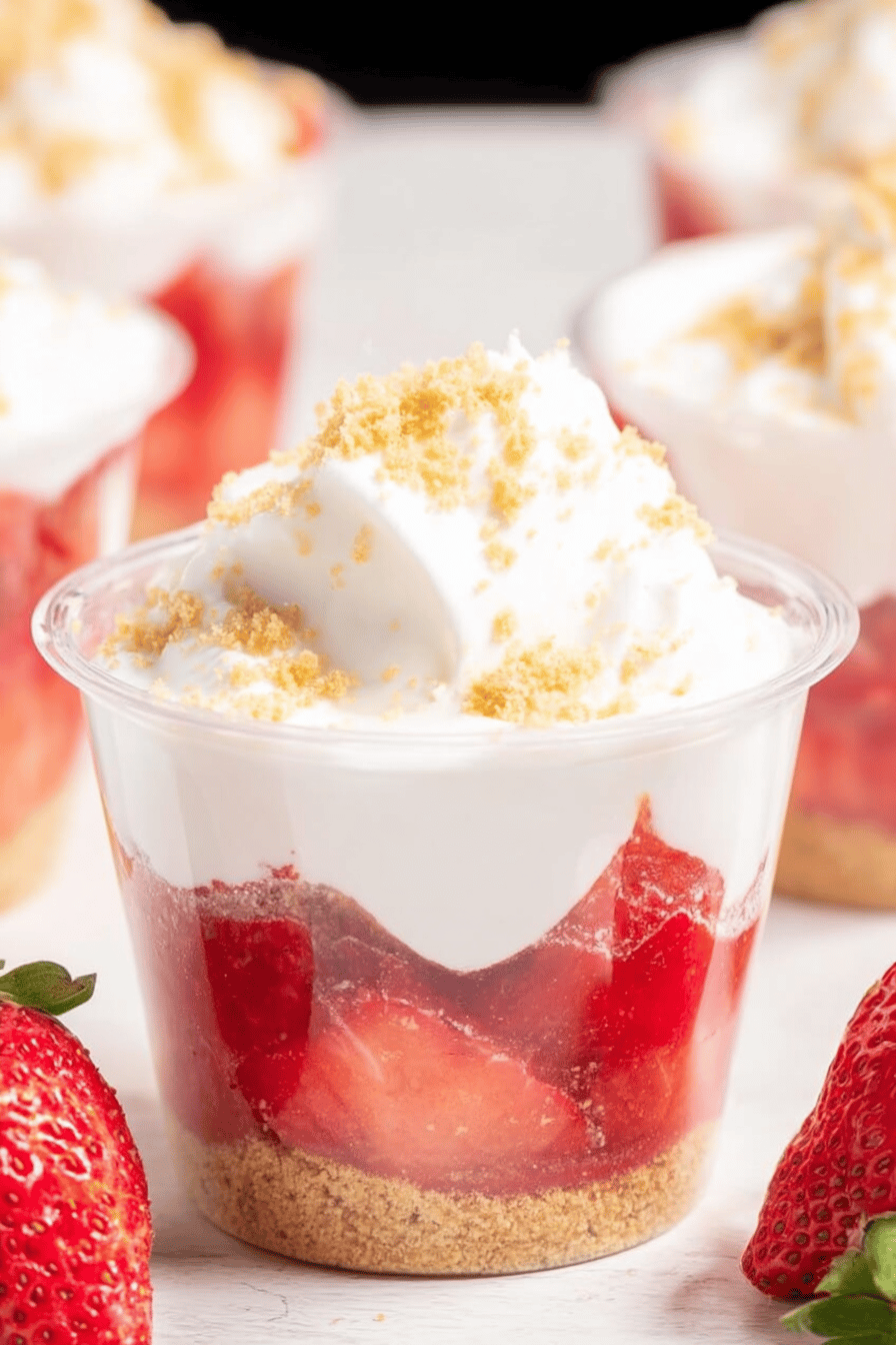 Creamy Strawberry Parfait with Graham Cracker Layers