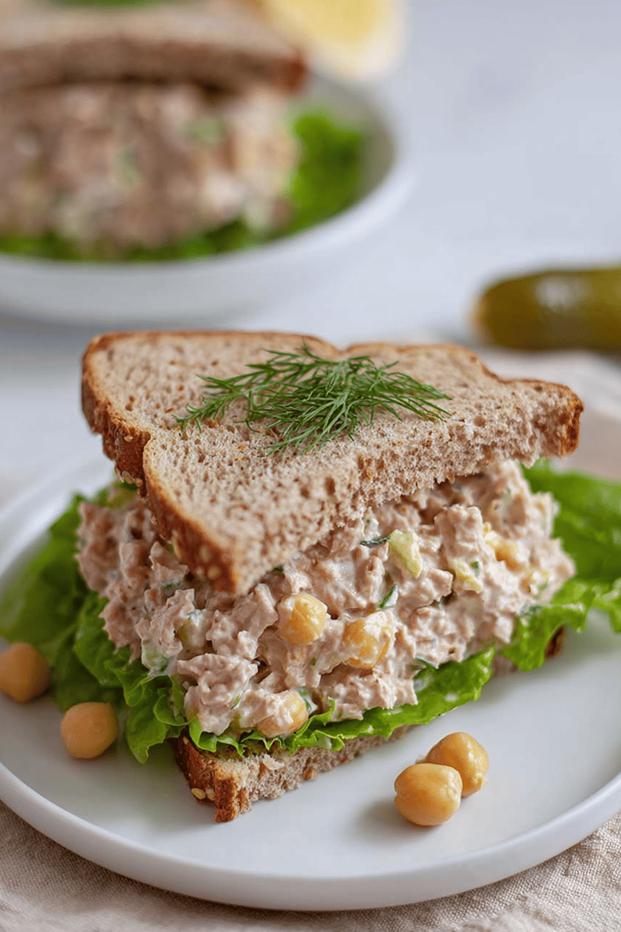 Creamy Yogurt Tuna Salad with Chickpeas and Dill
