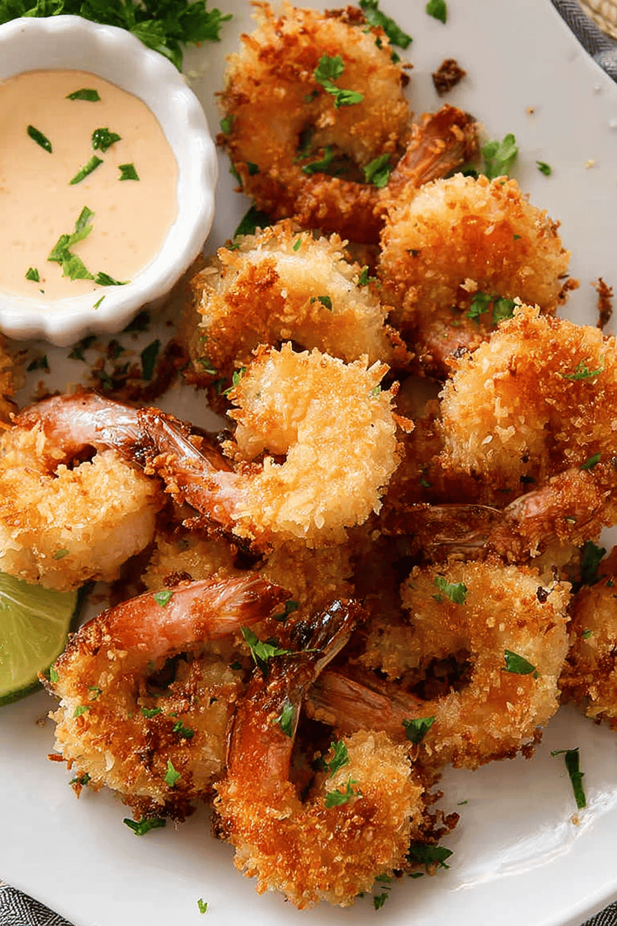 Crispy Coconut Panko Shrimp with Chili Lime Mayo