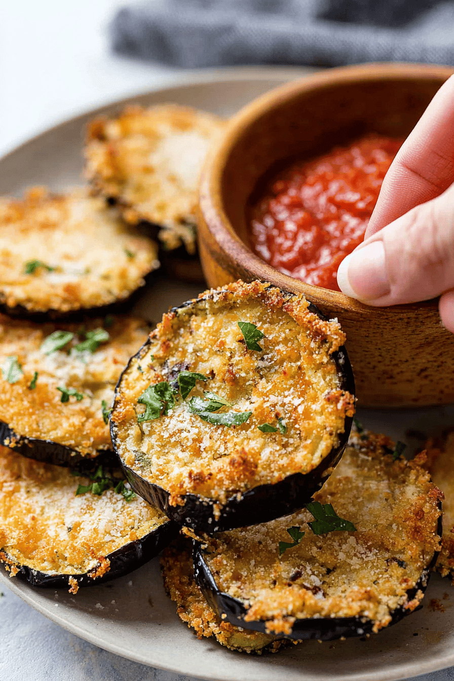 Crispy Parmesan Air Fryer Eggplant Slices