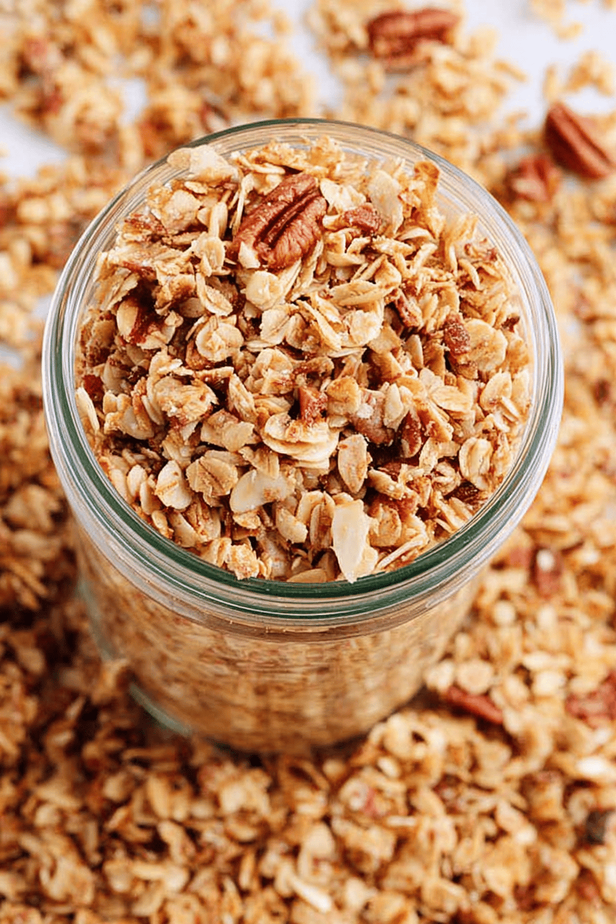 Crunchy Homemade Granola with Oats and Pecans
