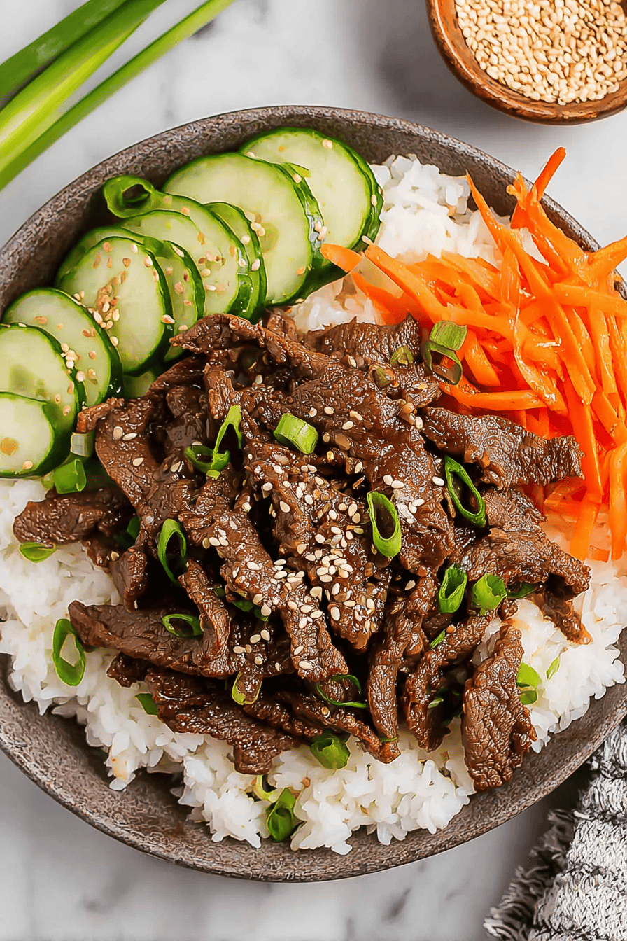 Easy Beef Bulgogi Rice Bowls