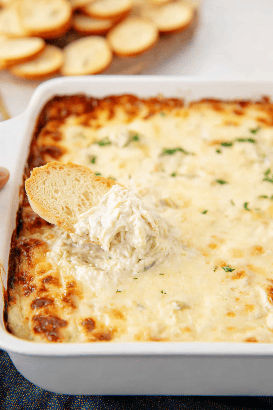 Easy Cheesy Baked Artichoke Dip