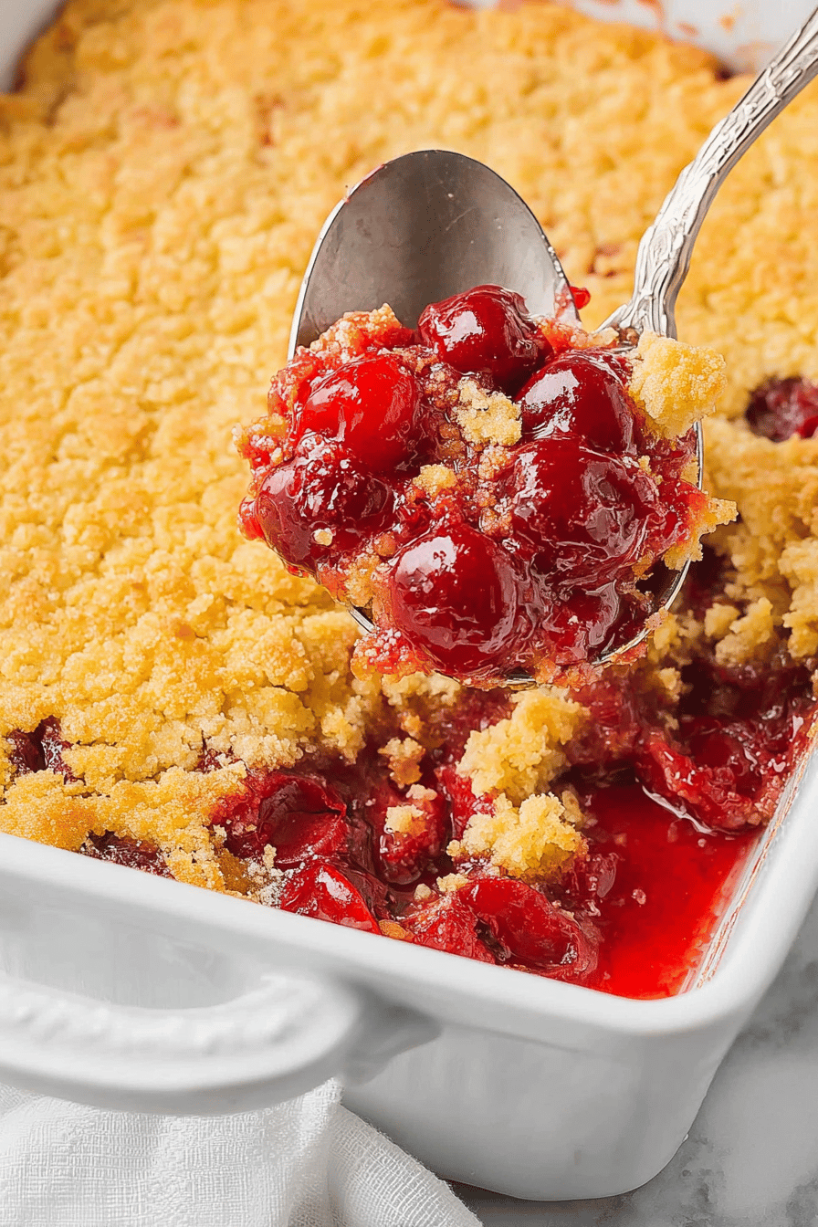 Easy Cherry Dump Cake with Box Mix