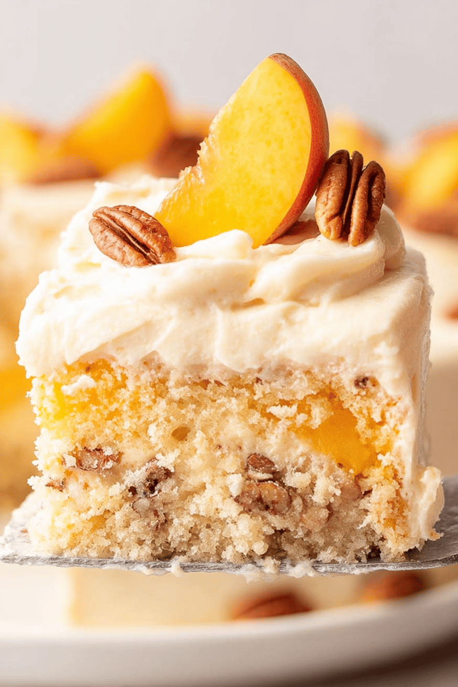 Easy Fresh Peach Cake with Brown Butter Frosting