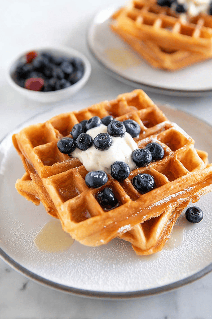 Fluffy Sourdough Waffles with Buttermilk Starter