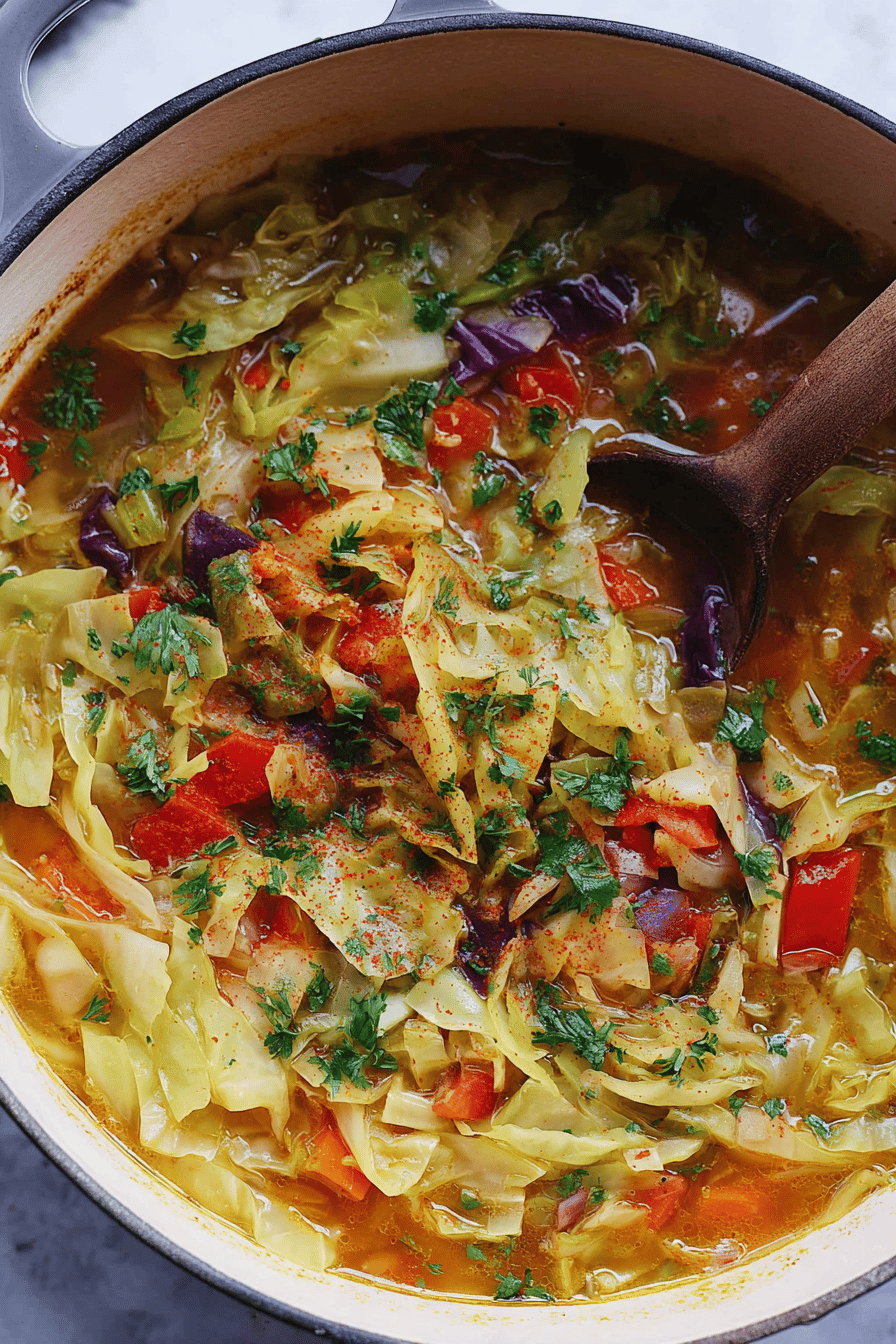 Fresh Cabbage Detox Soup for New Year
