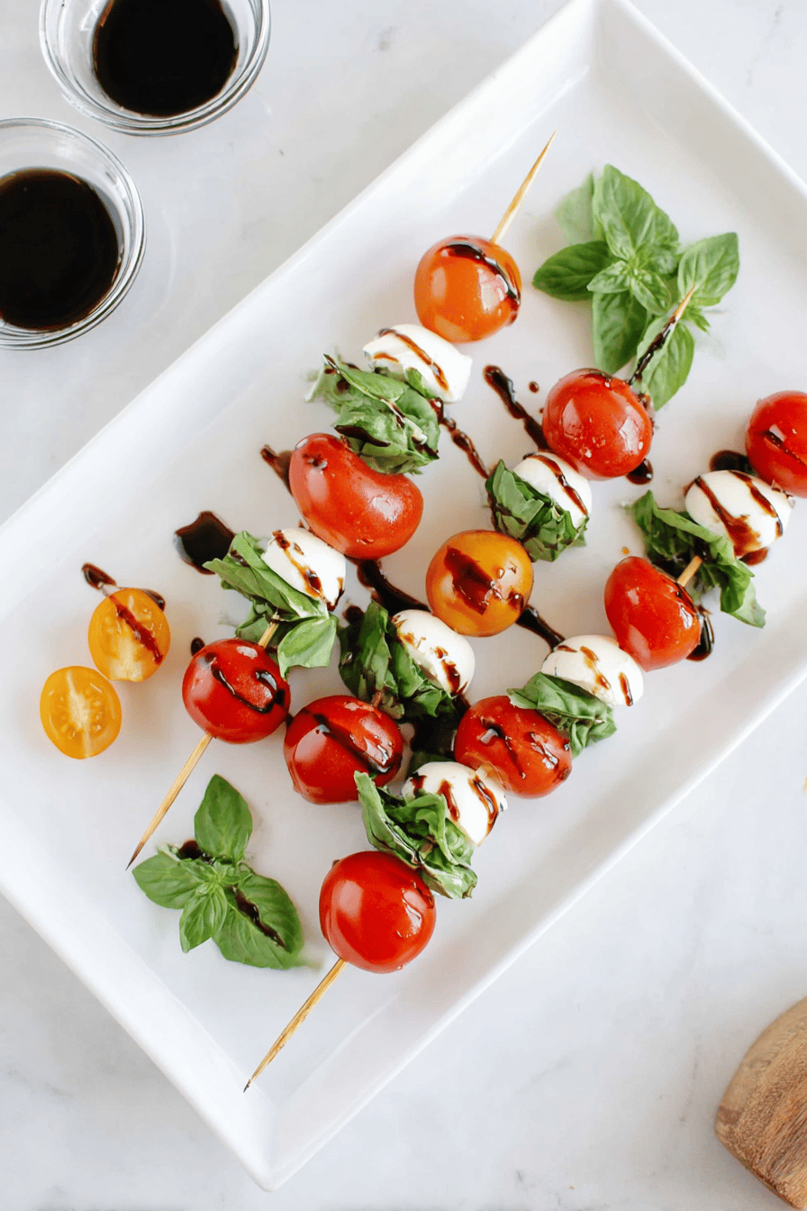 Fresh Caprese Skewers with Balsamic Glaze