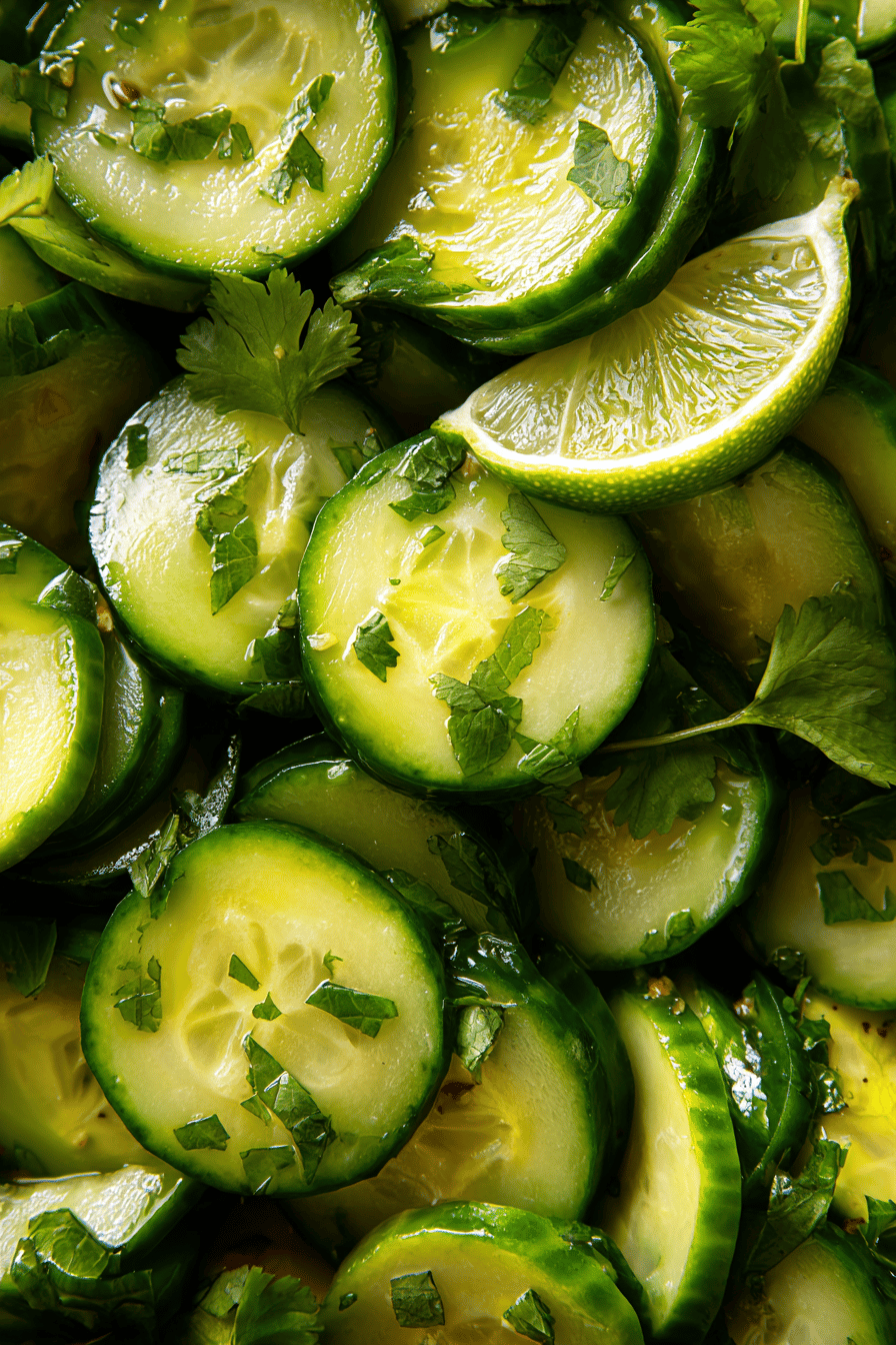 Fresh Cucumber Avocado Salad with Lime Dressing