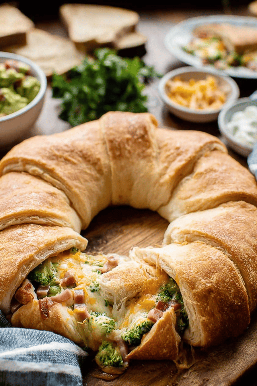 Ham Cheddar Broccoli Crescent Ring