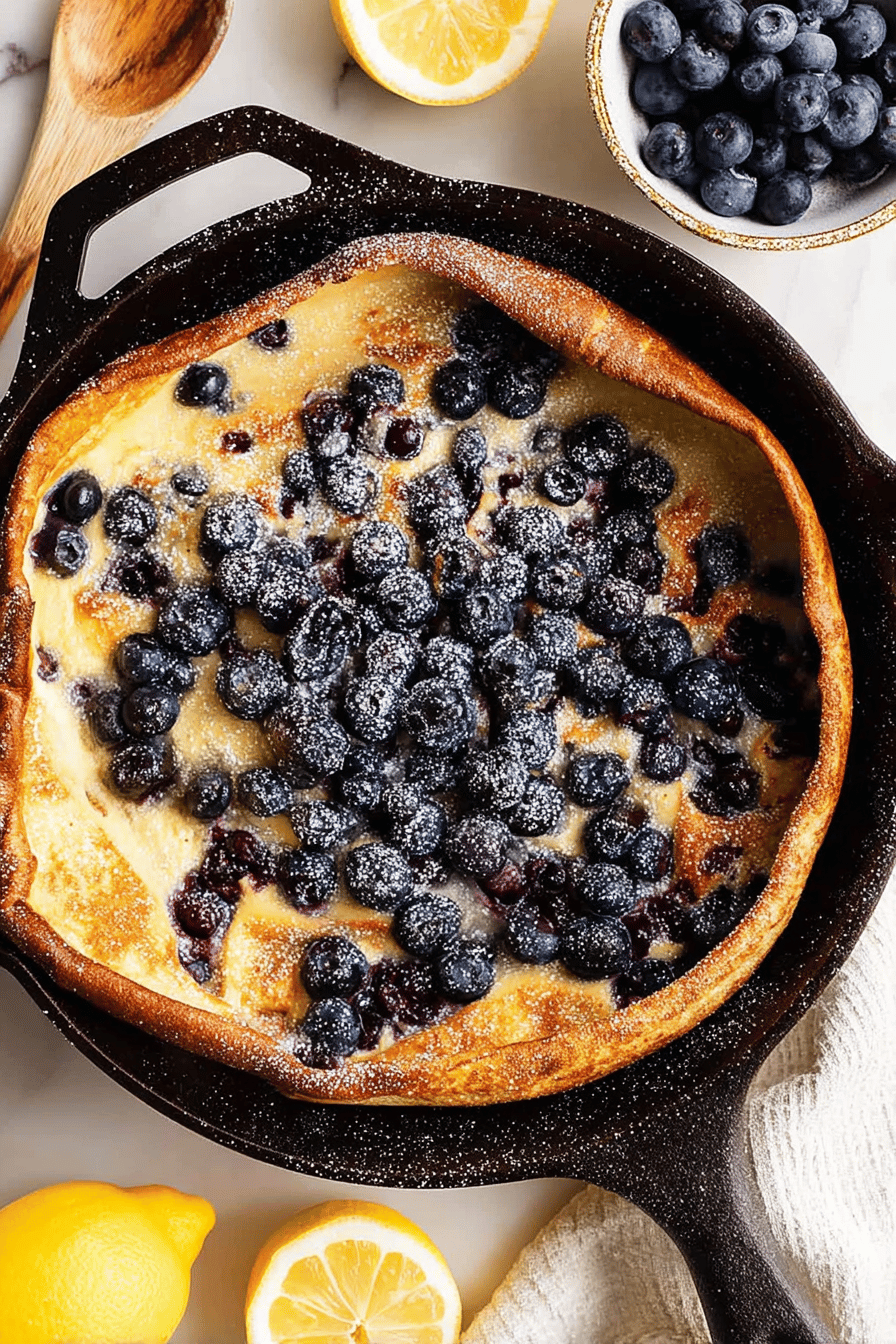 Lemon Blueberry Dutch Baby for Six