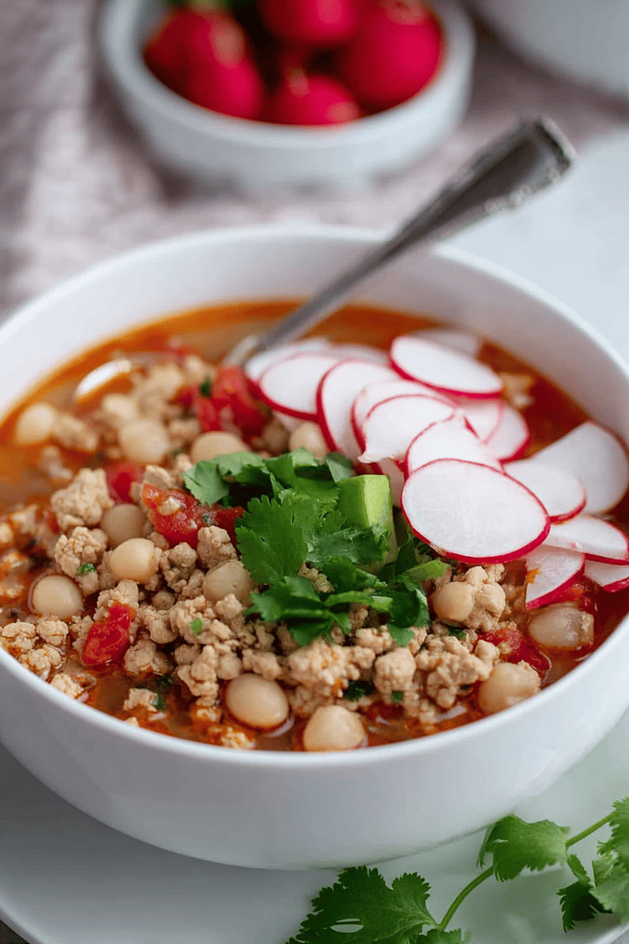 Lightened Ground Chicken Pozole Recipe