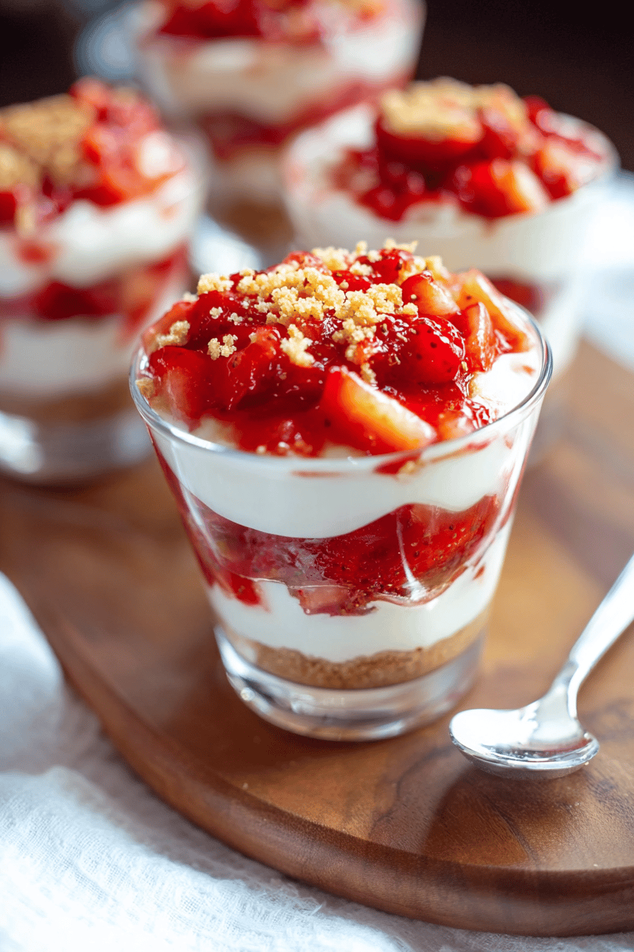 No Bake Strawberry Cheesecake Parfait Cups