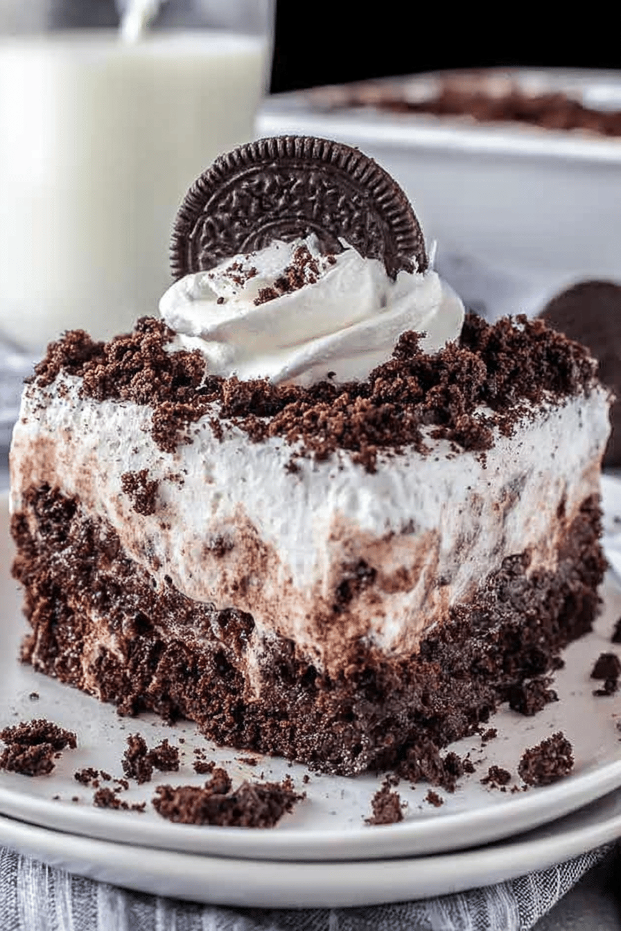 Oreo Pudding Poke Cake Sensation