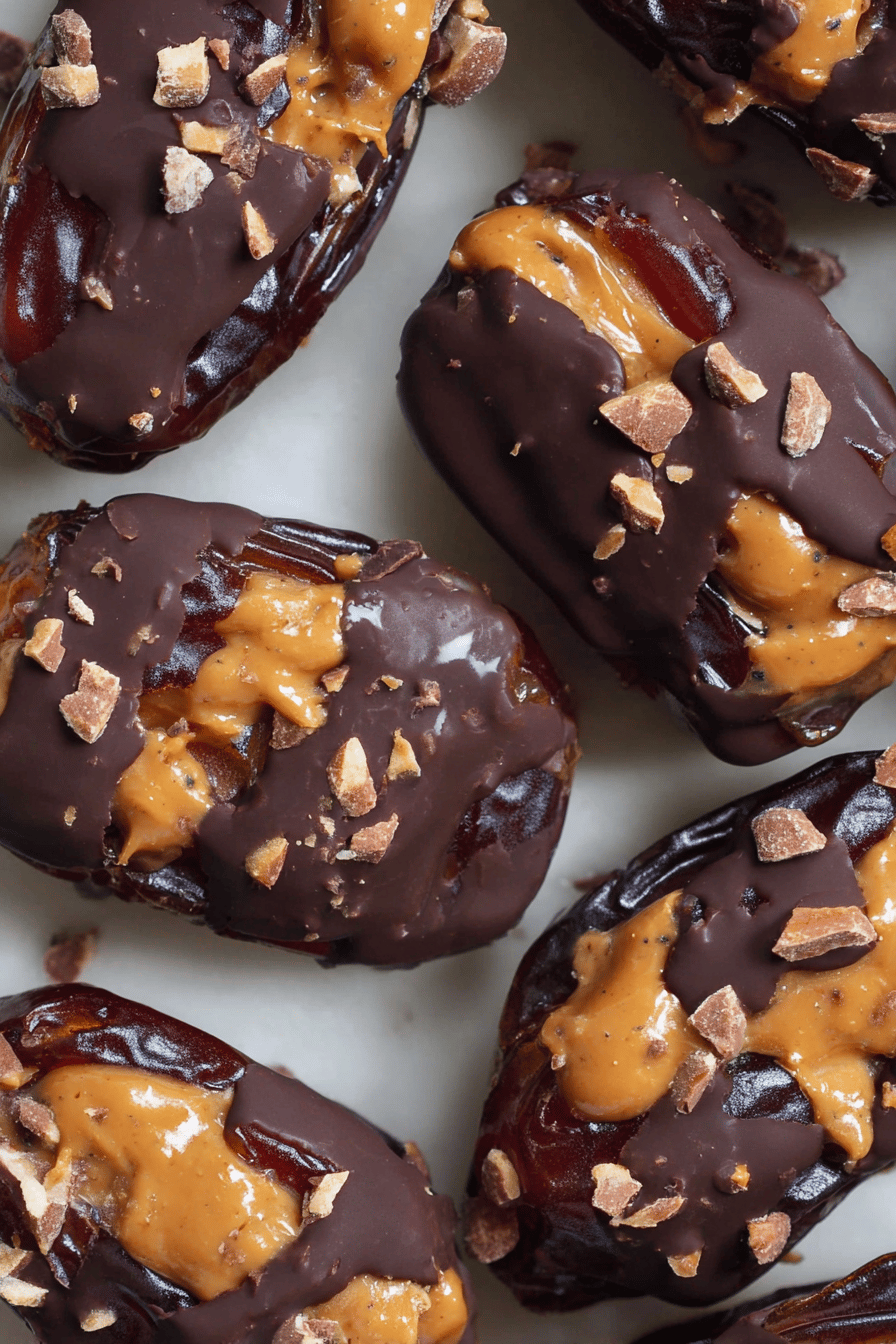 Peanut Butter Dark Chocolate Stuffed Dates Delight