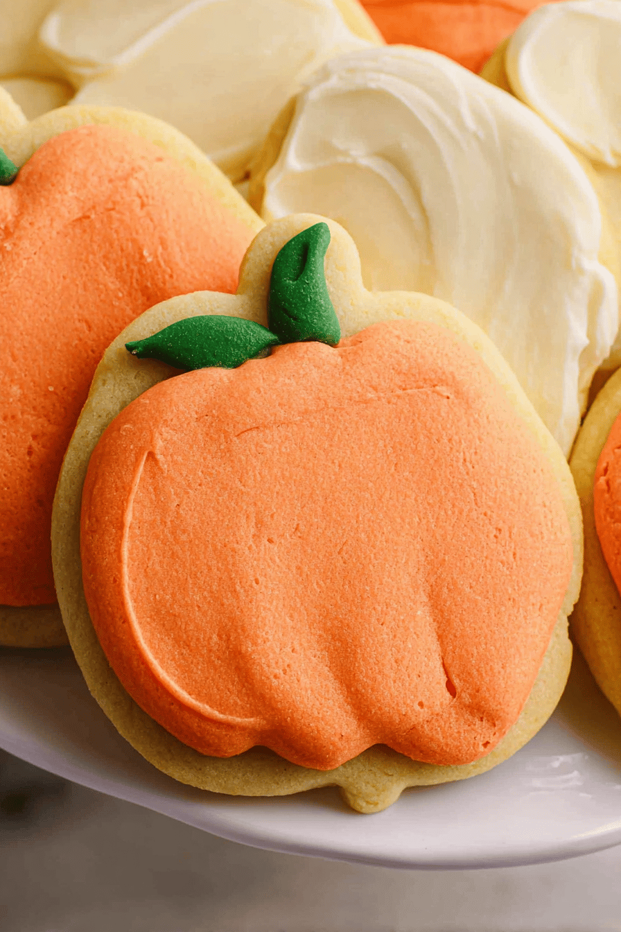 Pumpkin-Shaped Sugar Cookies for Fall
