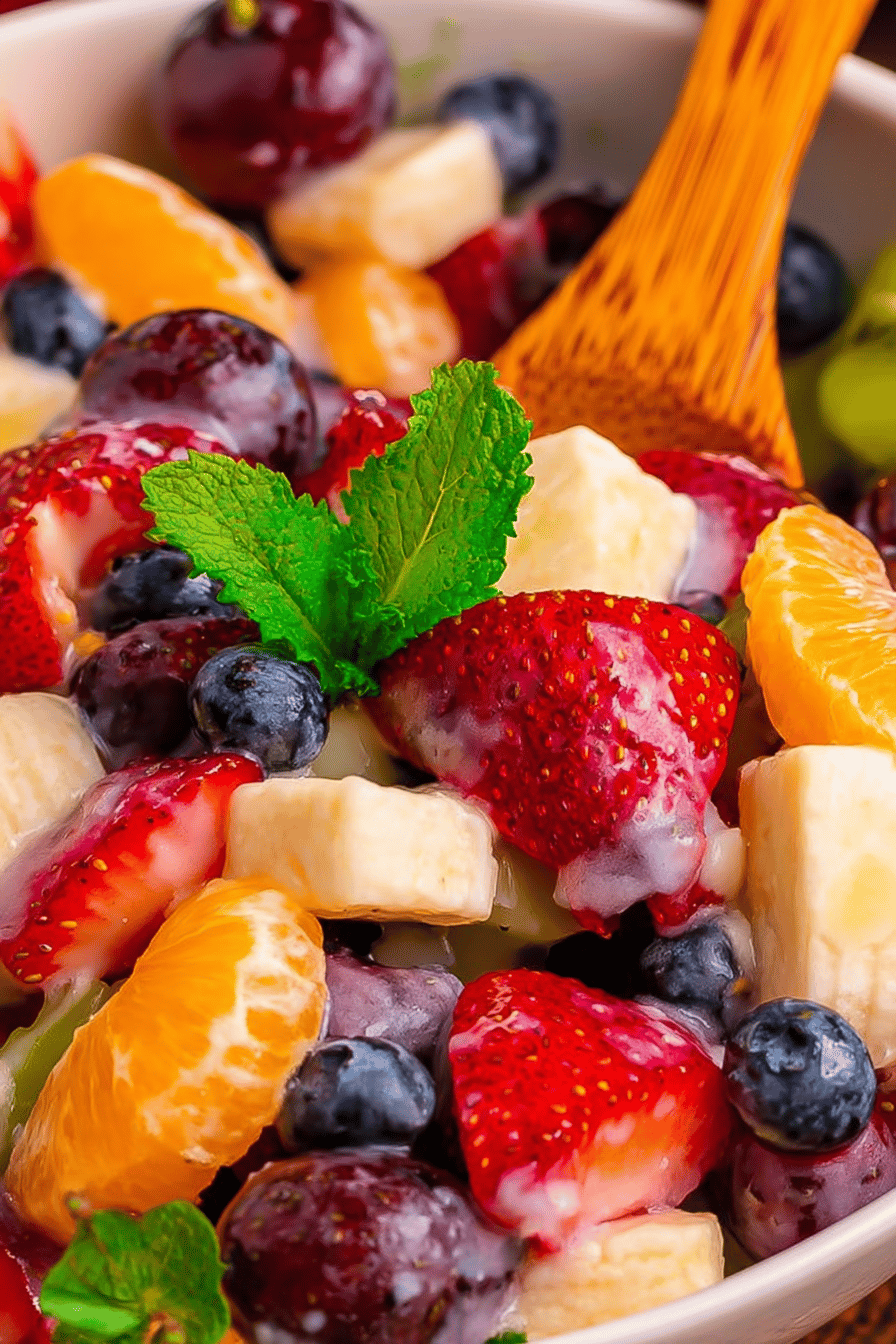 Quick Creamy Fruit Salad with Berries & Oranges