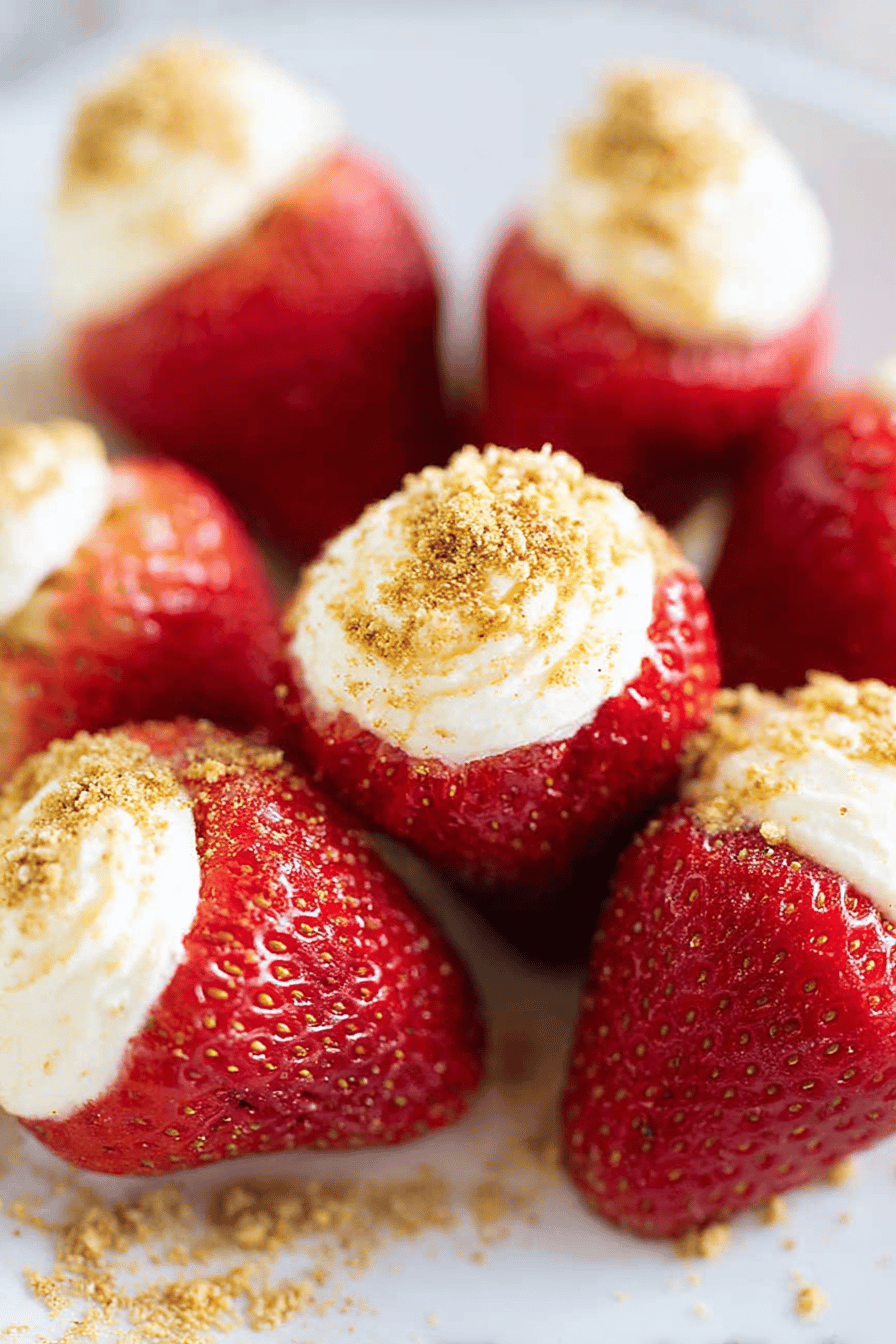 Quick No-Bake Cheesecake Stuffed Strawberries