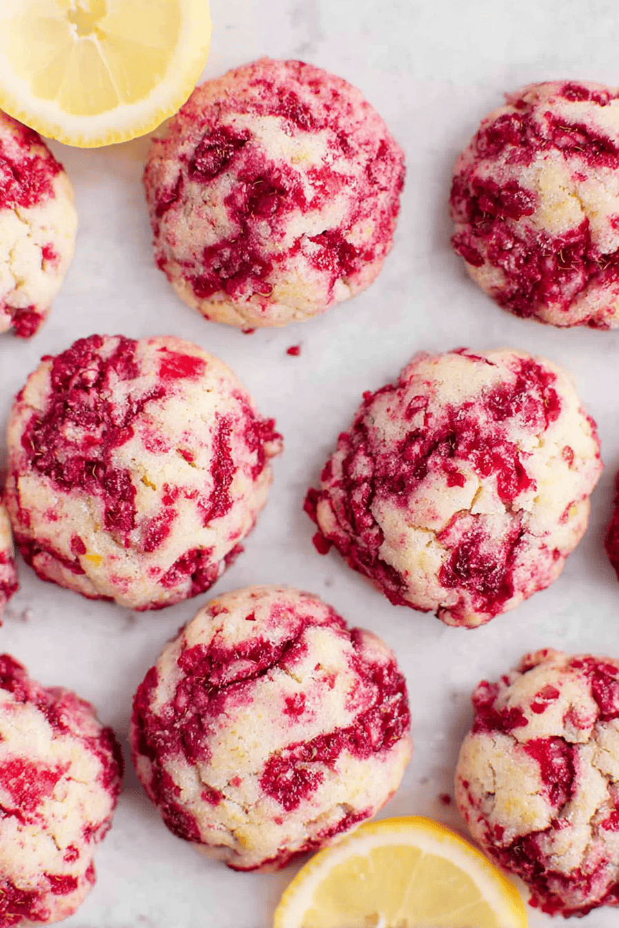 Raspberry Lemon Chewy Butter Cookies