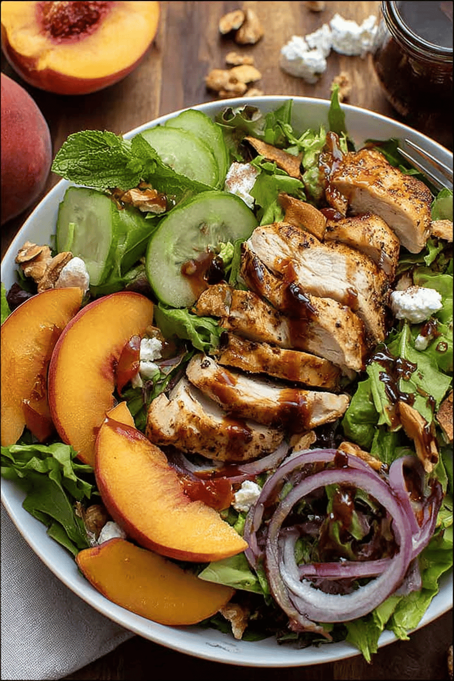 Roasted Peach Chicken Salad Delight