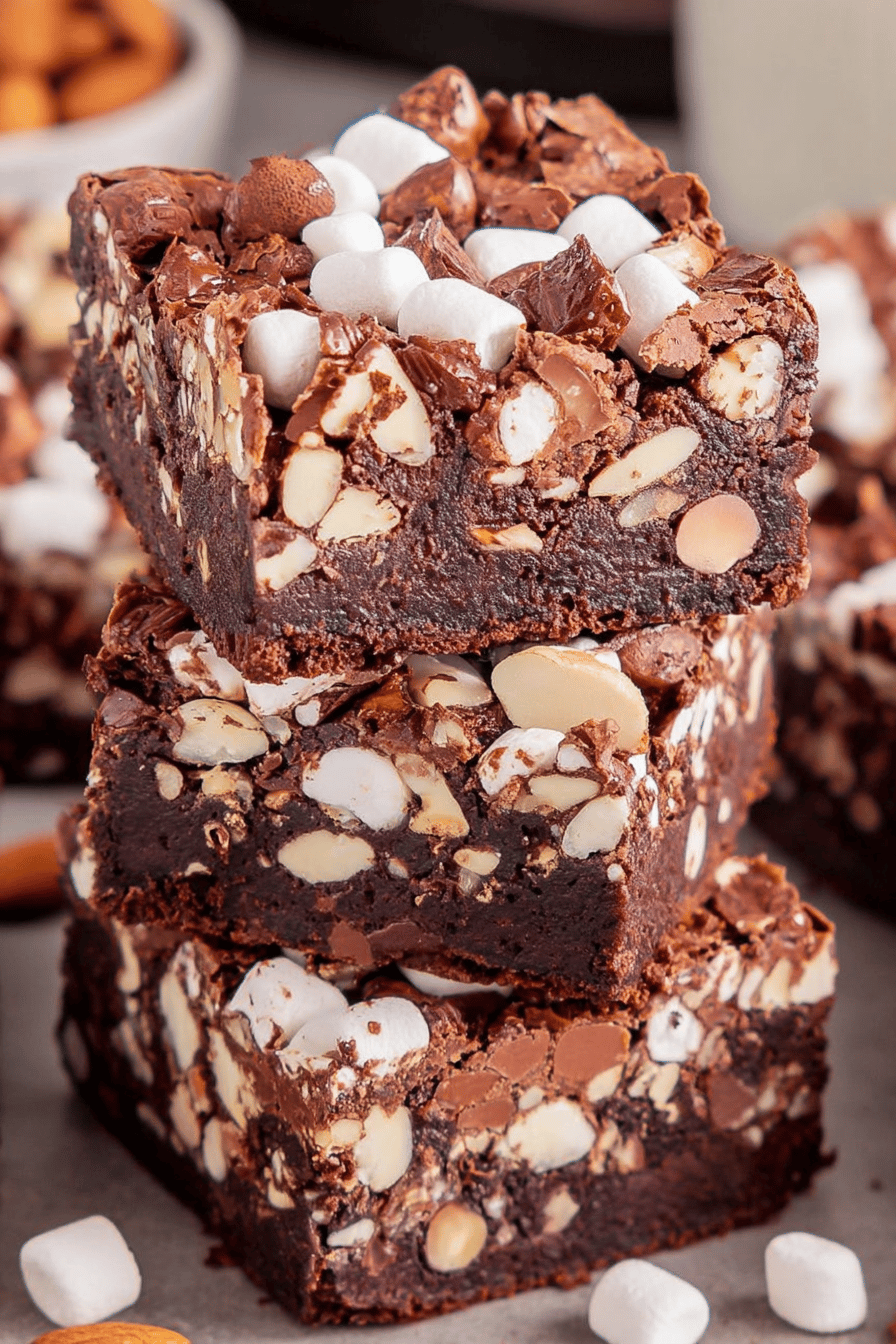 Rocky Road Brownie Bliss with Marshmallows and Almonds