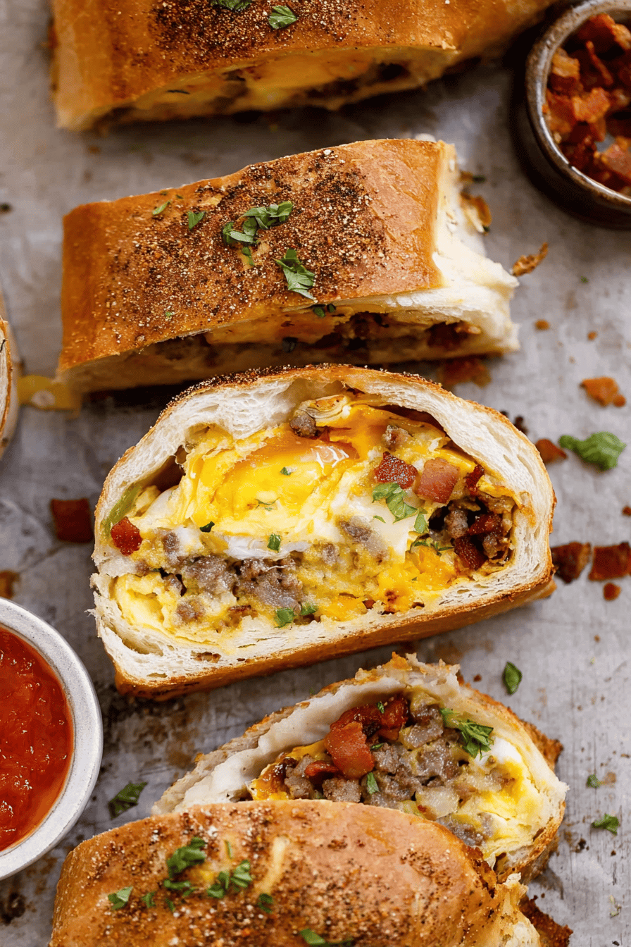Savory Breakfast Stromboli Morning Delight