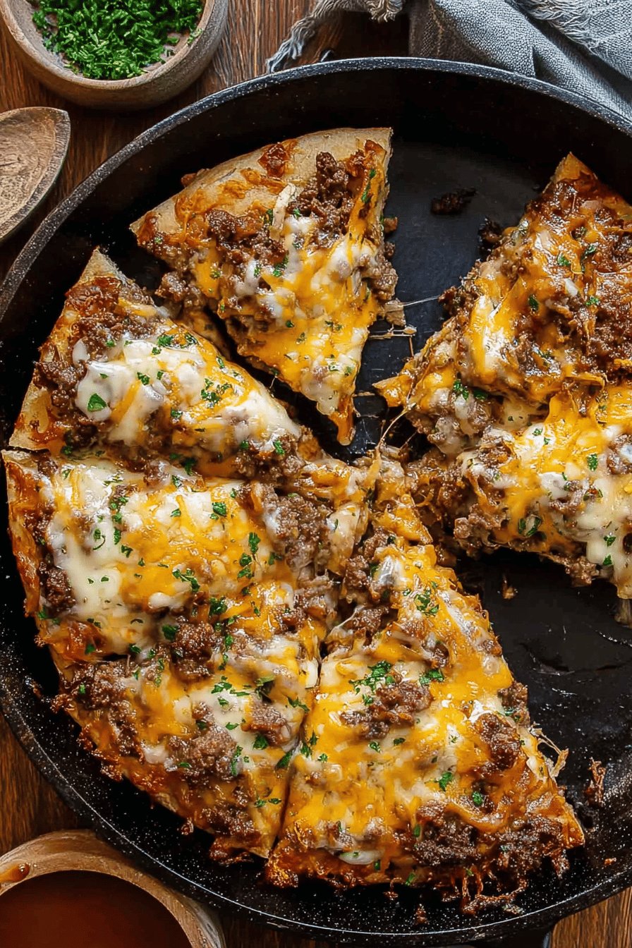 Savory Patty Melt Pizza Delight
