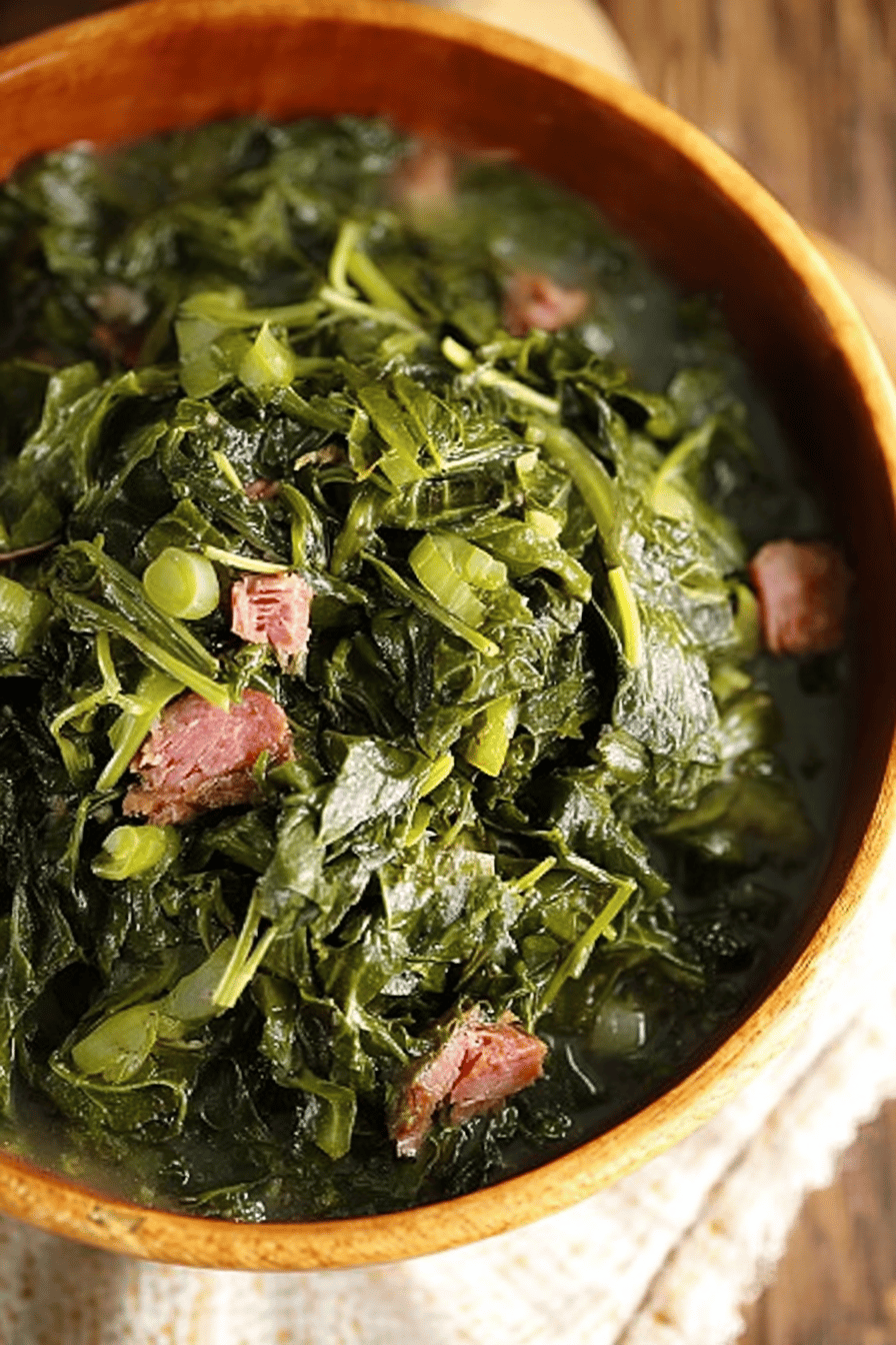 Slow-Cooked Southern Turnip Greens with Smoked Meat