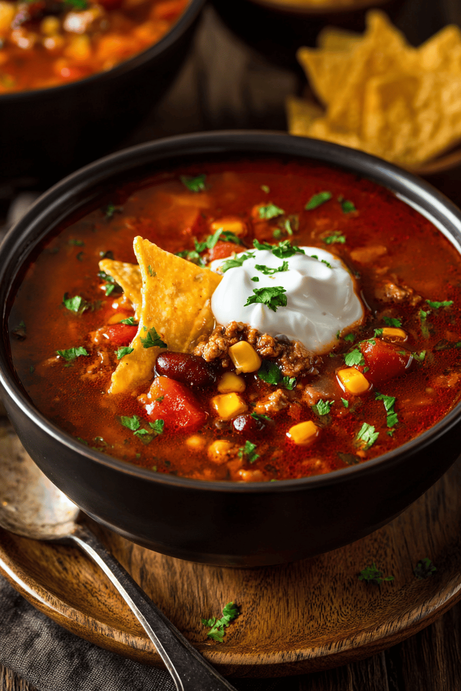 Slow Cooker Taco Soup for Cozy Comfort