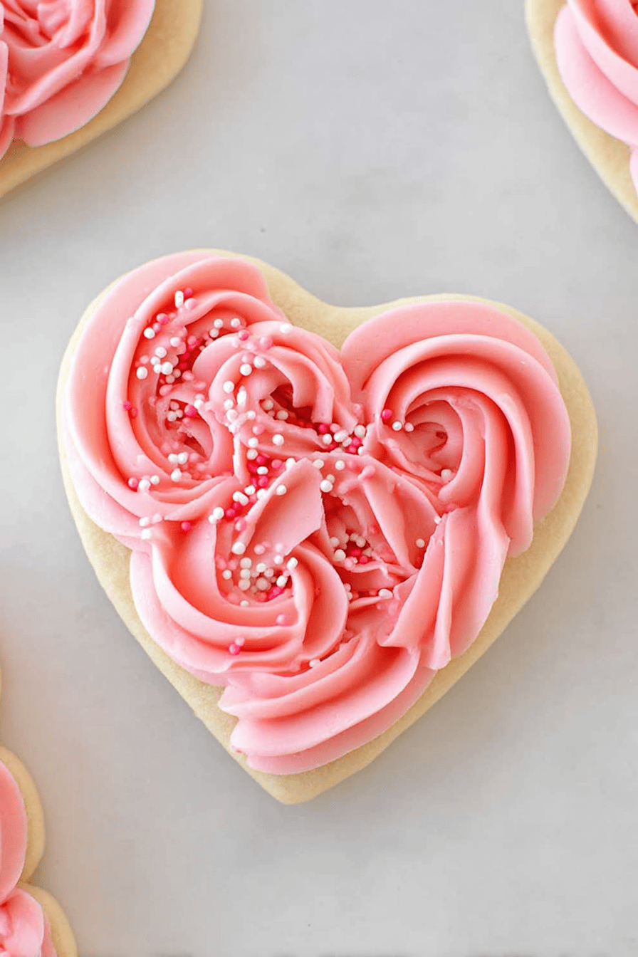 Soft Chewy Valentine Heart Sugar Cookies
